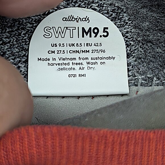 Allbirds Trail Runner SWT Mens US 9.5 Running Shoes Red Orange Athletic Sneakers - Picture 4 of 8